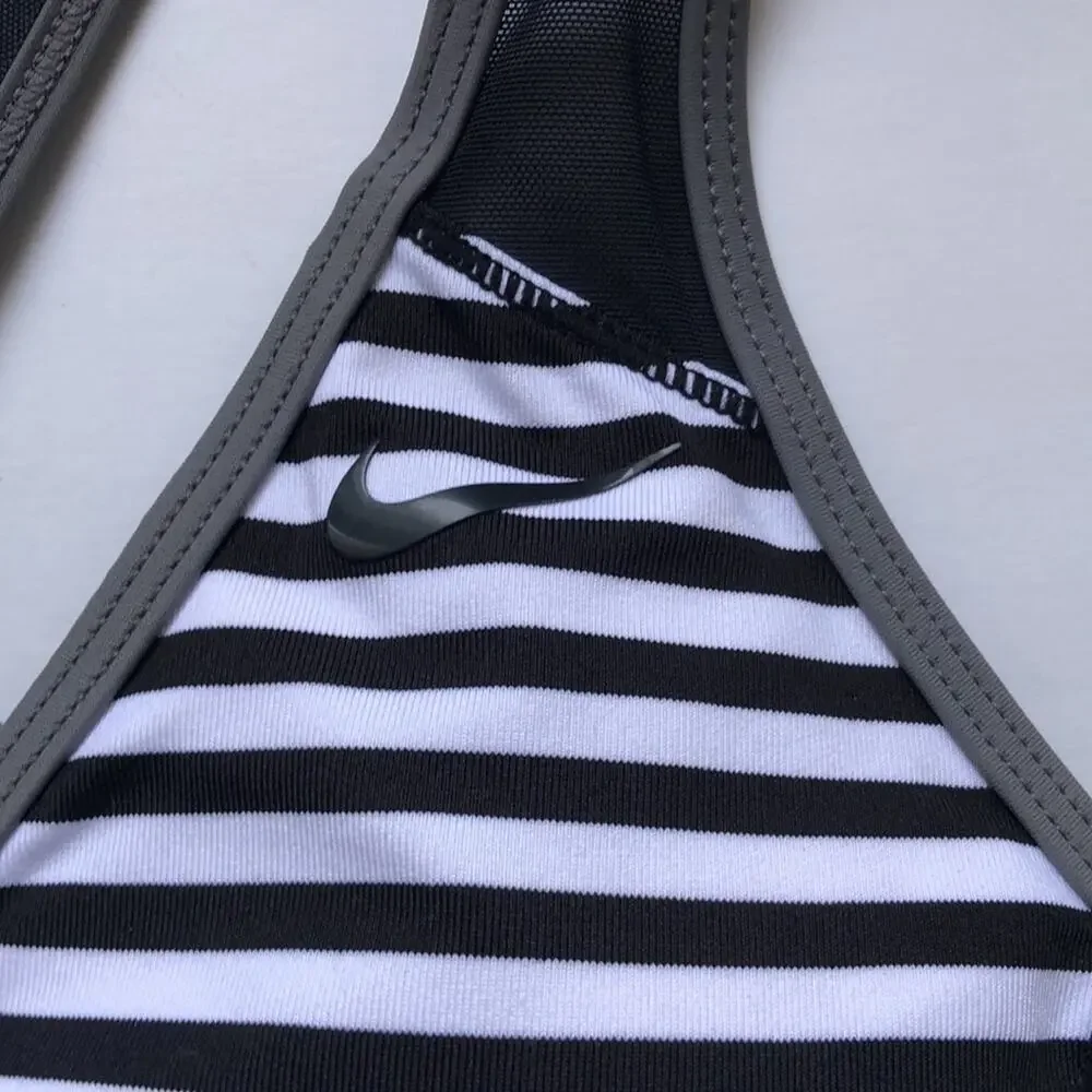 NWT Nike Striped Racerback Swim Top Size L
